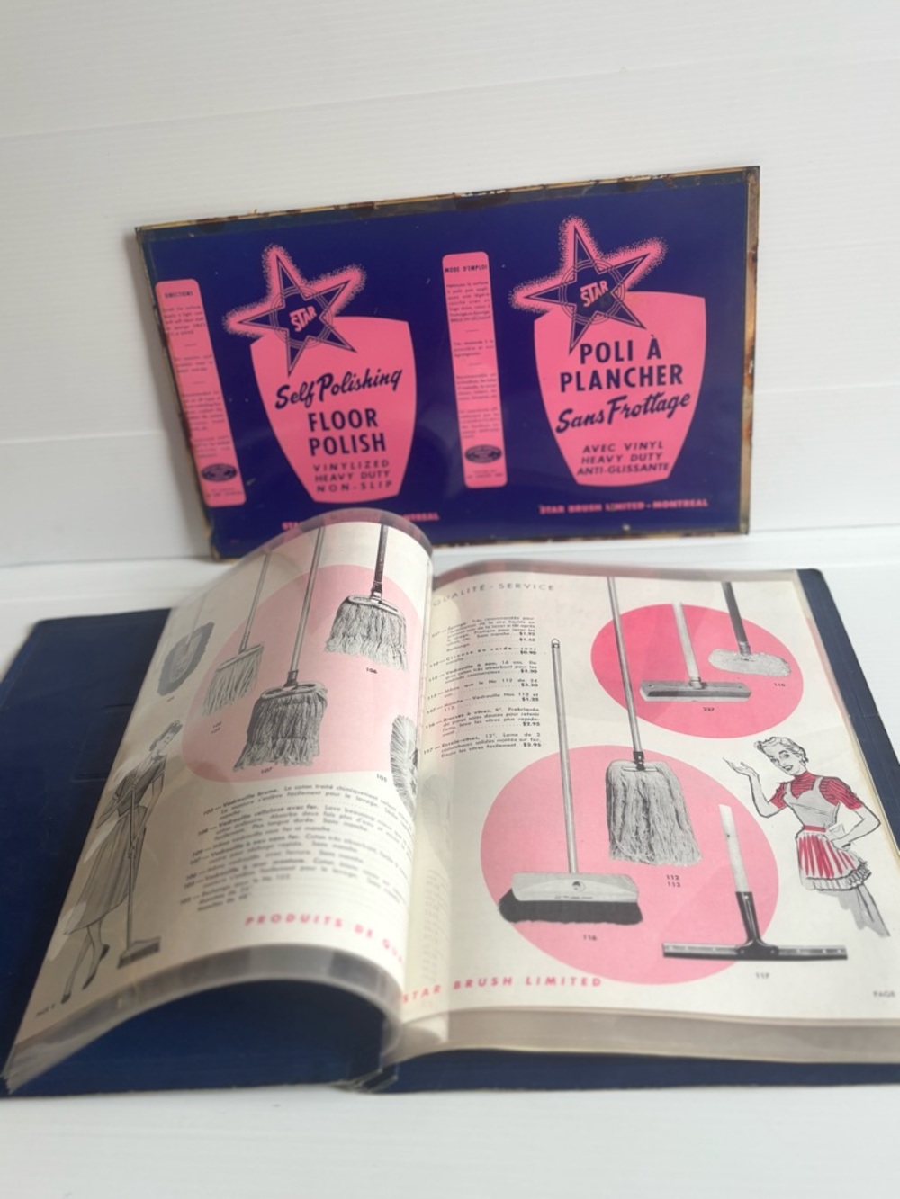 Vintage 1950s Advertising Sign Set with Catalog